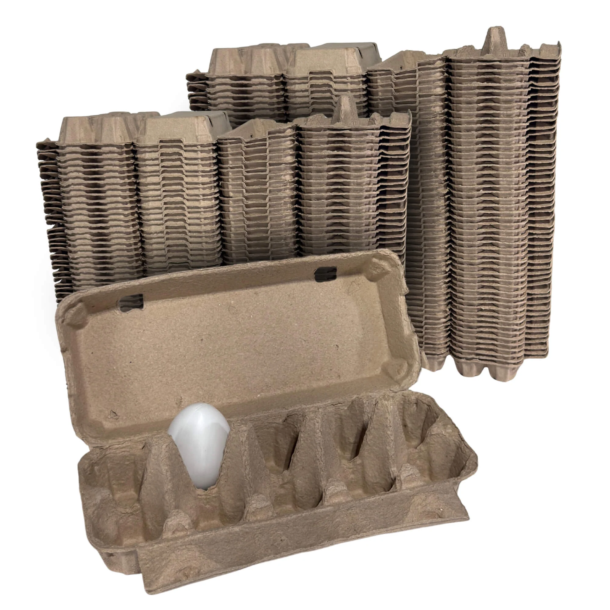 10-Egg Cartons - Natural Pulp, Flat Top Blank - Image 9