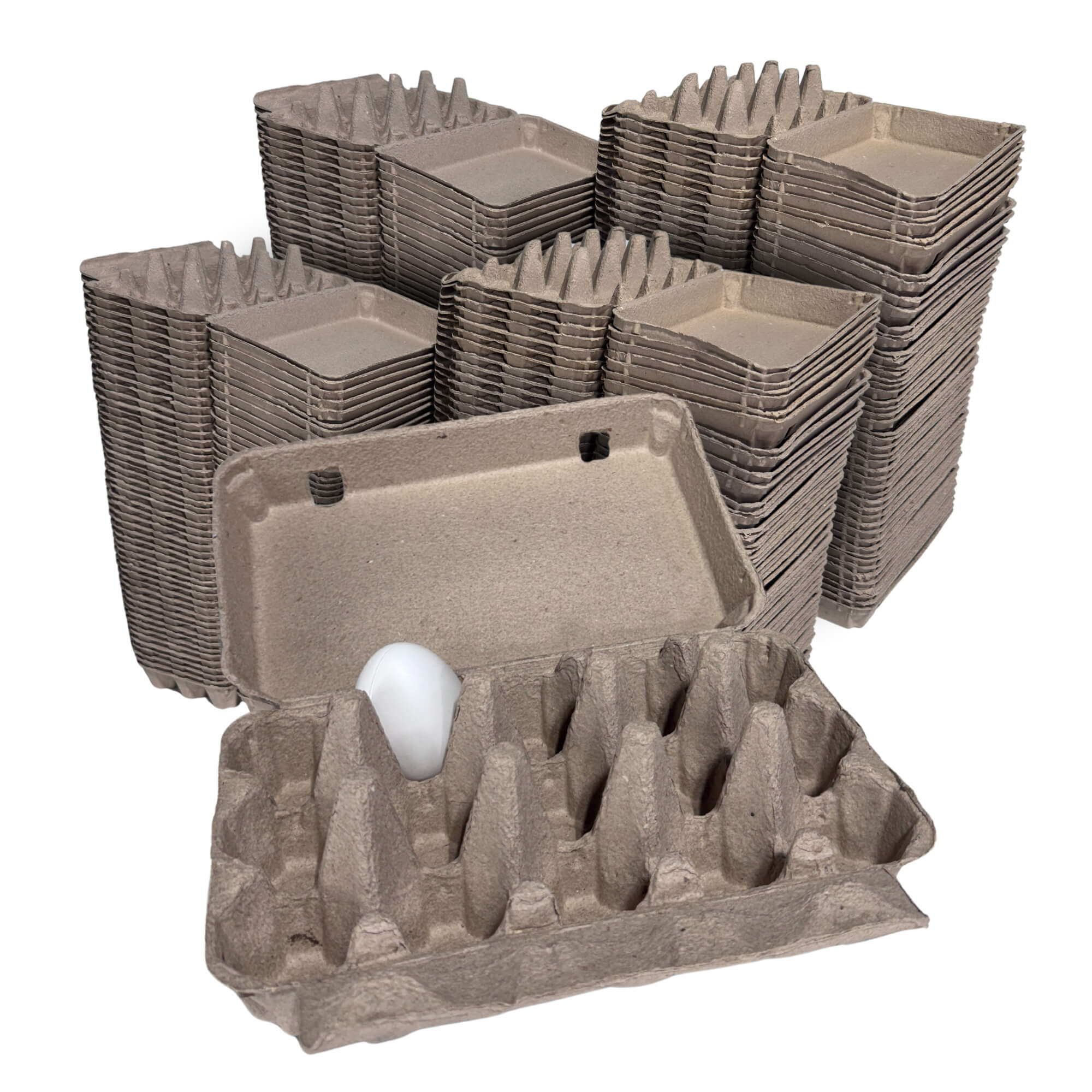 15-Egg Cartons - Natural Pulp, Flat Top Blank - Image 9