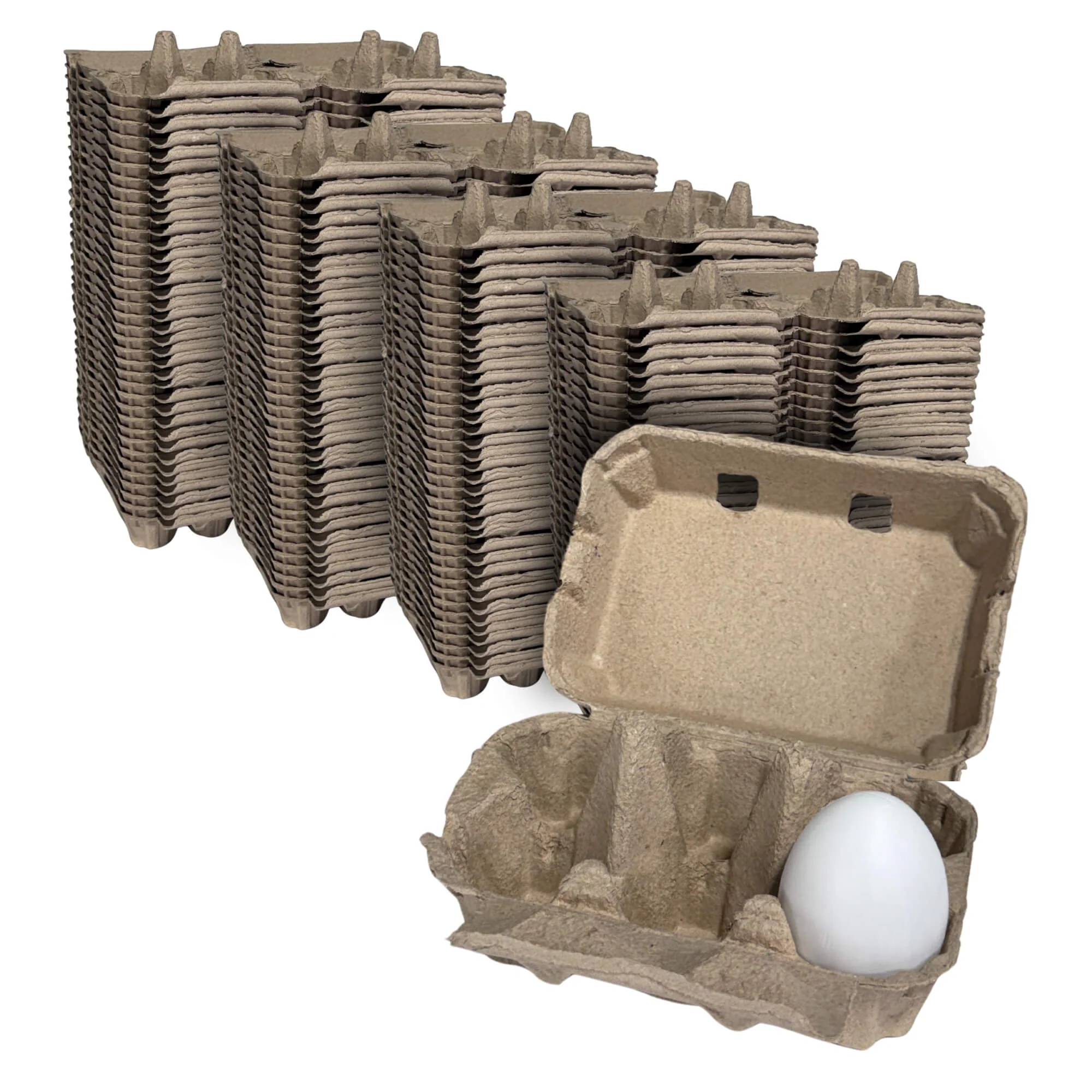 6-Egg Cartons - Natural Pulp, Flat Blank Top - Image 10
