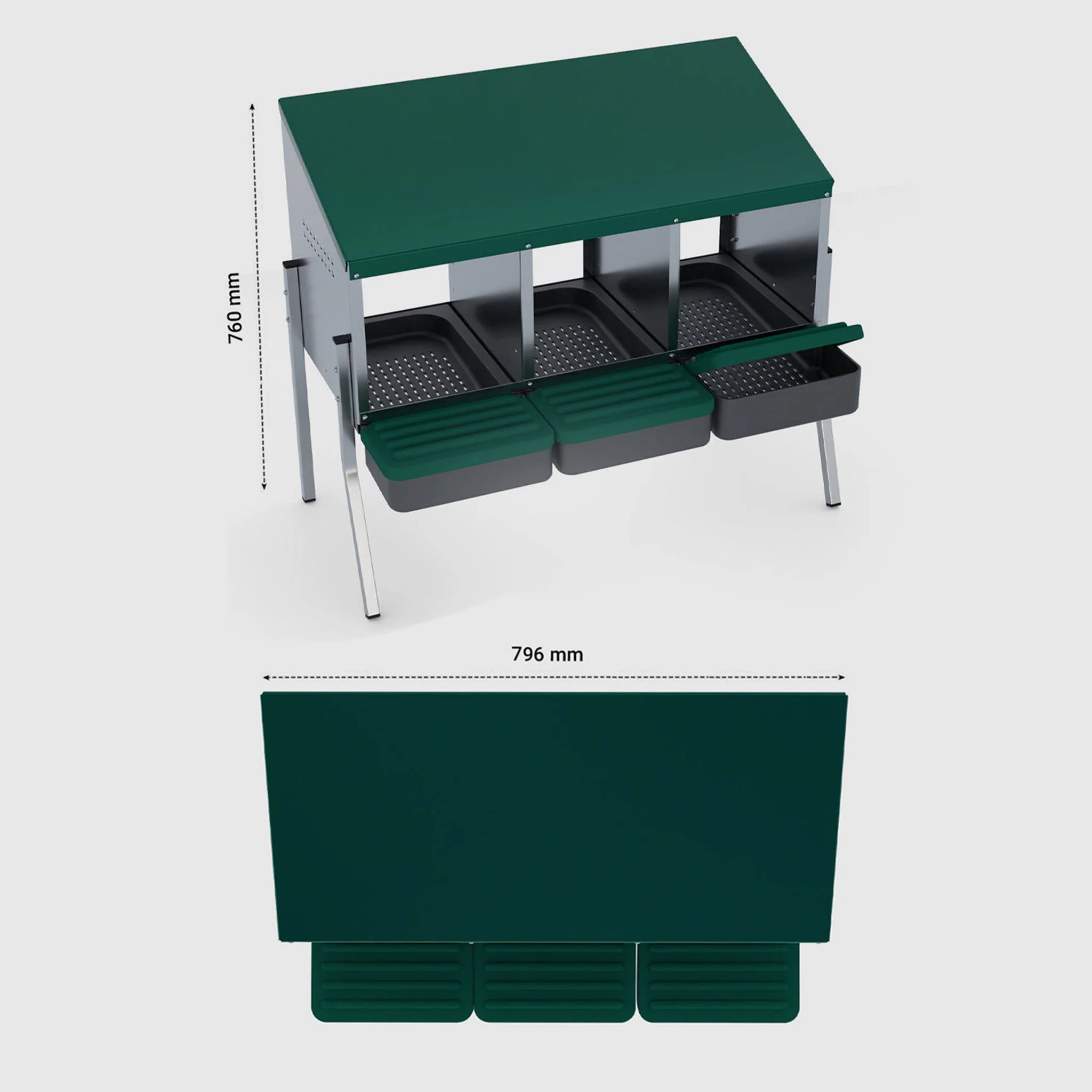 EggHouse Galvanized Nesting Box (Up to 30 Birds) - Image 13